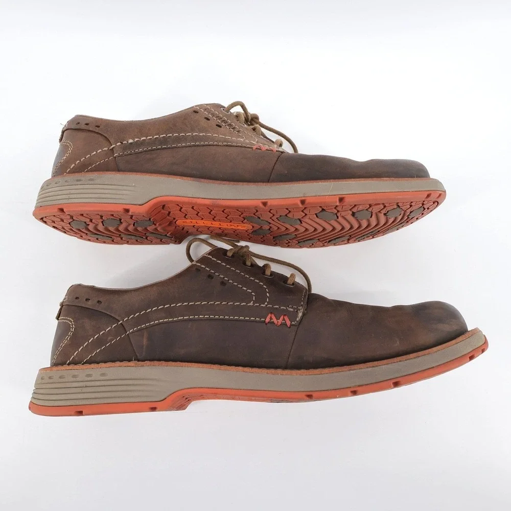 Merrell Men's Realm Lace Oxfords Dark Earth Leather Shoes‎ Brown Mens 11.5